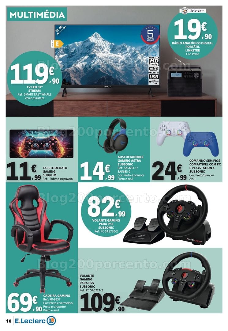 Antevisão Folheto E-LECLERC Bazar Promoções de 10 a 23 setembro